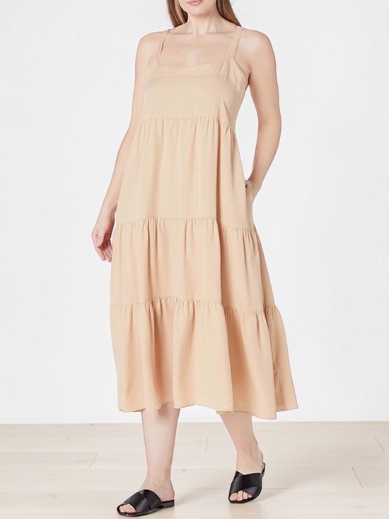The Drop Dresses & Skirts - The Drop Maxi Dress 5X Ginger Tiered Sundress Pockets Flowy Plus Size NWT